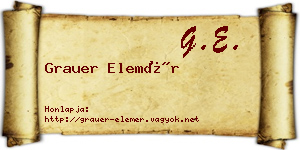 Grauer Elemér névjegykártya