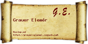 Grauer Elemér névjegykártya